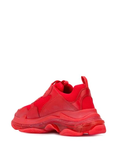 Shop Balenciaga Triple S Clear Sole Sneakers In Red