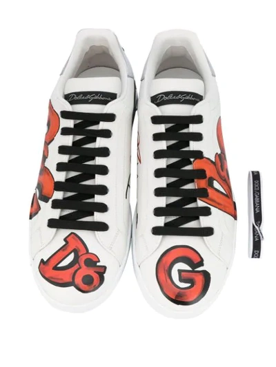 Shop Dolce & Gabbana Portofino Sneakers In White