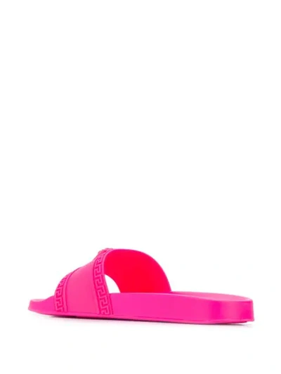 Shop Versace Medusa Head Slides In Pink