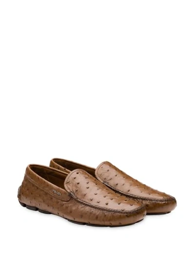 Shop Prada Loafer Aus Leder In Brown