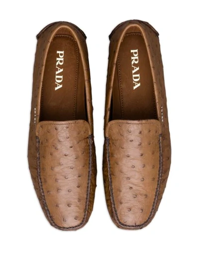 Shop Prada Loafer Aus Leder In Brown