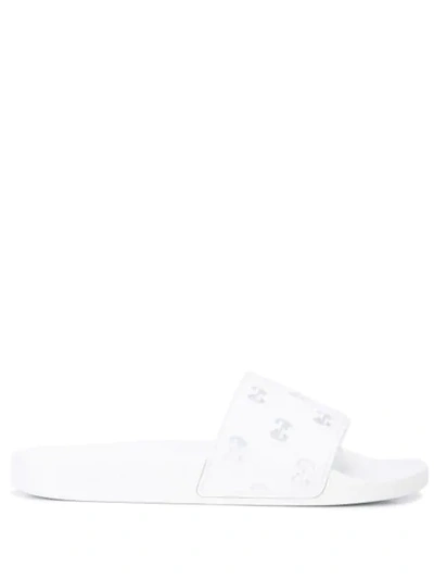 Shop Gucci Gg Slide Sandales In White