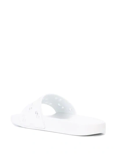 Shop Gucci Gg Slide Sandales In White