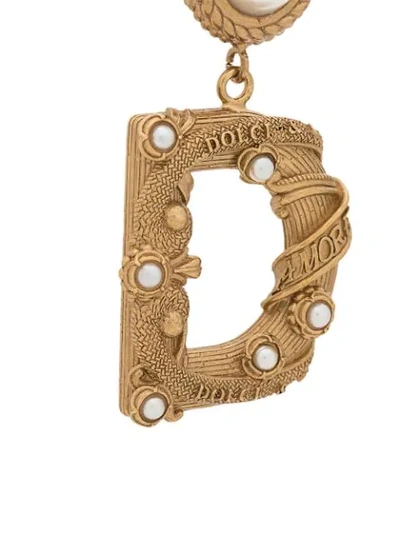 Shop Dolce & Gabbana Ornate D&g Earrings In Zoo00 Oro