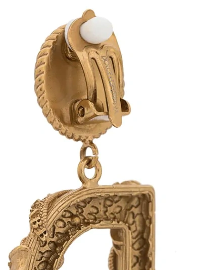 Shop Dolce & Gabbana Ornate D&g Earrings In Zoo00 Oro