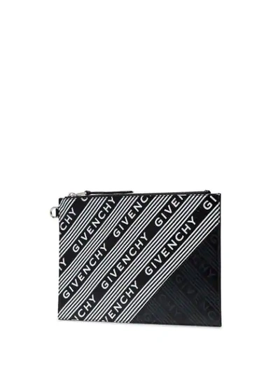 Shop Givenchy Logo Stripe Pouch In Black