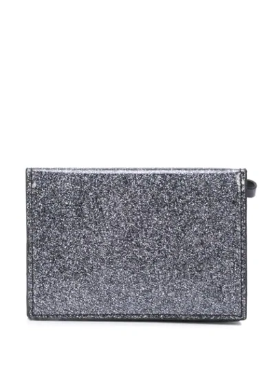 Shop Off-white Glitter Card Holder In Metallic