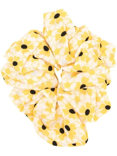 Shop Ganni Haargummi Mit Blumen-print - Gelb In Yellow