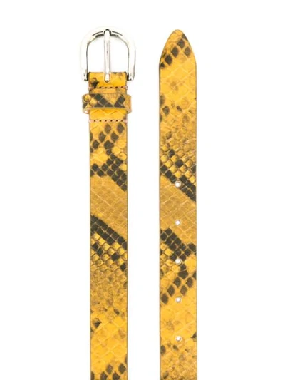 Shop Isabel Marant Snakeskin Effect Belt In Yellow