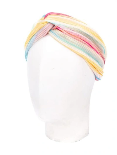 Shop Missoni Striped Wrap Hairband In Pink
