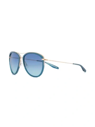 Shop Barton Perreira Aviatress Sunglasses In Blue