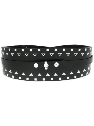 Shop Isabel Marant Chunky Style Studded Belt In Black