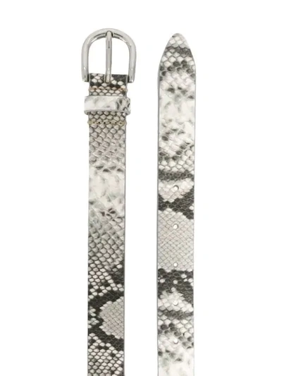 Shop Isabel Marant Snakeskin-effect Belt In Grey