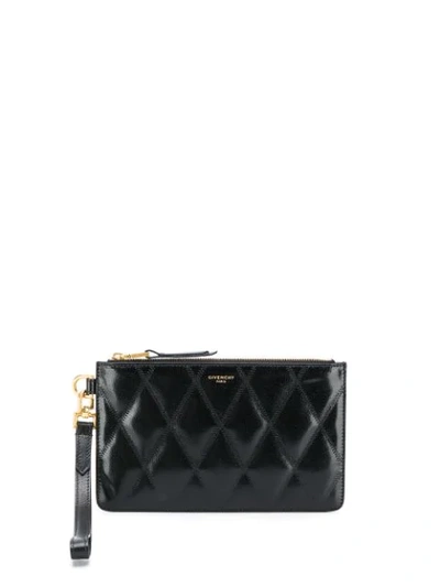 Shop Givenchy Logo Quilted Wallet In 001 Black