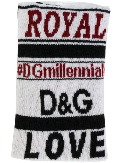 Shop Dolce & Gabbana Knitted Wristband In S9042