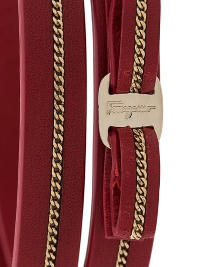 Shop Ferragamo Chain-trim Wrap Bracelet In Red