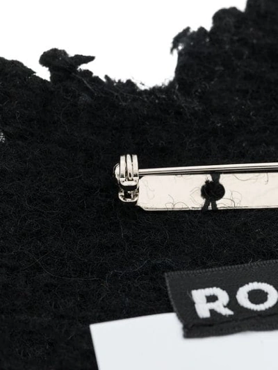 Shop Rochas R Logo Crystal Embellished Brooch In White