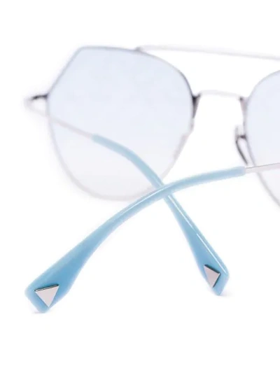 Shop Fendi Angular-frame Sunglasses In Blue