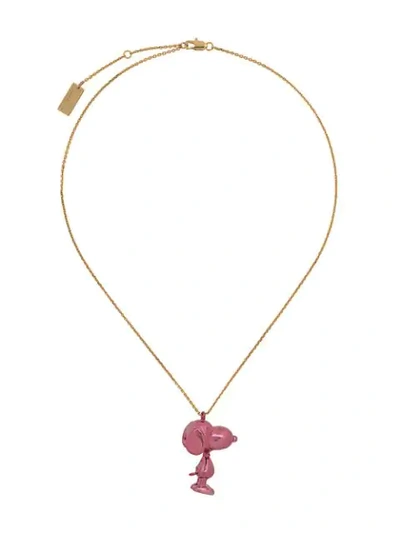 Shop Marc Jacobs The Snoopy Pendant Necklace In Pink