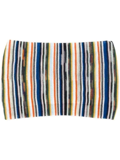 Shop Missoni Striped Hairband In Blue