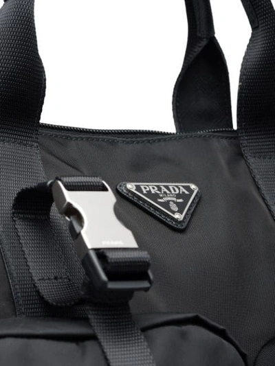 Shop Prada Double Pocket Backpack - Black