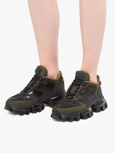 Shop Prada Cloudbust Thunder Sneakers In Green