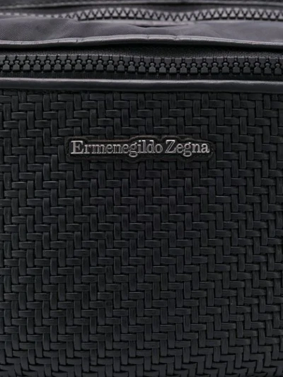 Shop Ermenegildo Zegna Woven Belt Bag In Black