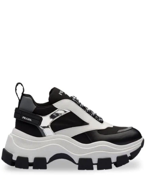 prada block sneakers black