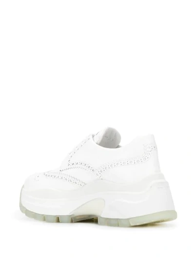 Shop Prada Brogue Style Sneakers In White