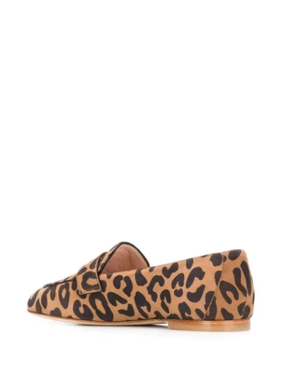 Shop Stuart Weitzman Leopard Print Loafers In Brown