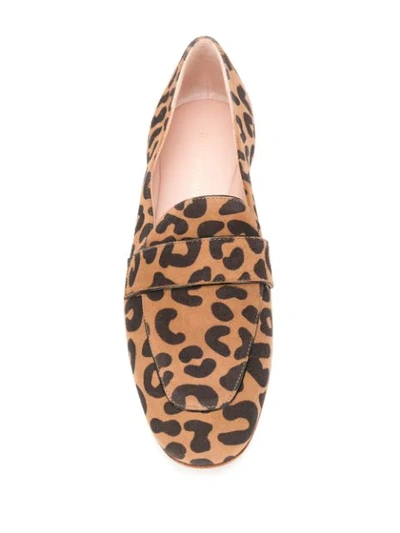 Shop Stuart Weitzman Leopard Print Loafers In Brown