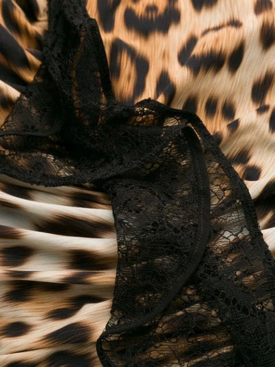 Shop Roberto Cavalli Leopard-print Gathered Dress In Neutrals