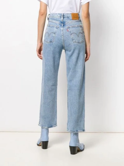 Levi's Cropped Straight Leg Jeans In Blue