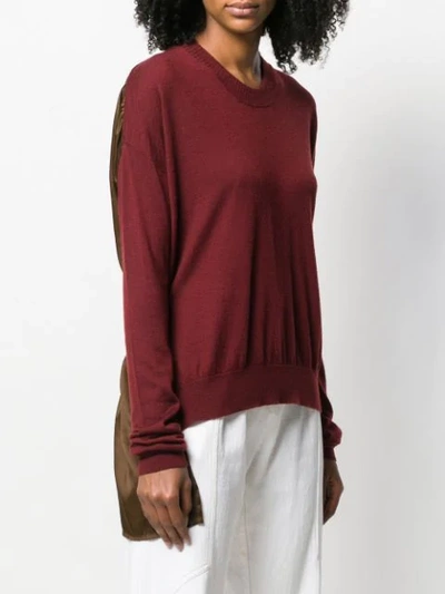 Shop Uma Wang Contrast Back Sweater In Red