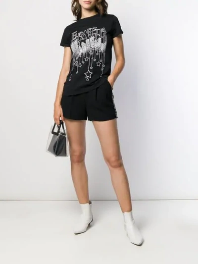 Shop Elisabetta Franchi Printed Logo T-shirt In Black