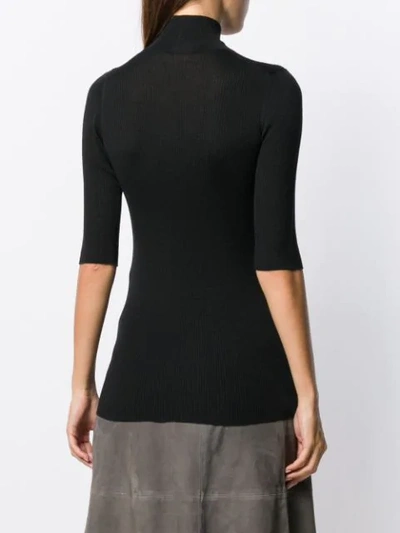 Shop Prada Half-zip Knitted Top In Black