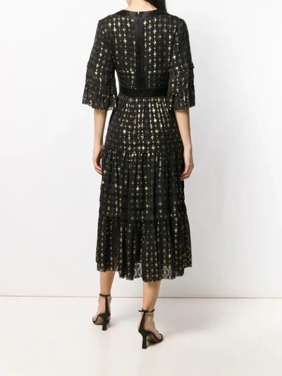Shop Temperley London Gold Flecked Tiered Dress In Black