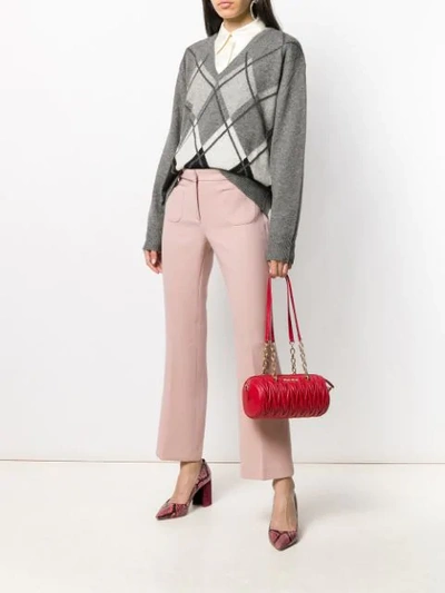 Shop L'autre Chose Creased Flared Trousers In Pink