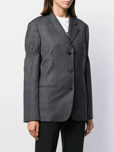 Shop Loewe Prince Of Wales Check Blazer In 1120 Grey