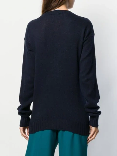 Shop Prada Knitted Cashmere Jumper In Blue