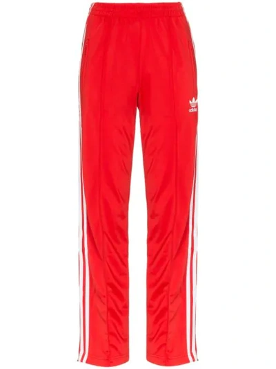 Shop Adidas Originals Tri-stripe Track Pants In Red