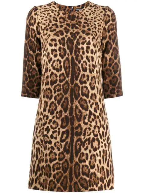 dolce gabbana animal print dress