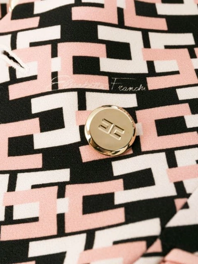 Shop Elisabetta Franchi Monogram Print Blazer In Pink