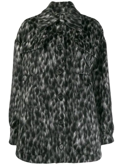 Shop Rochas Patterned Coat In 001 Black