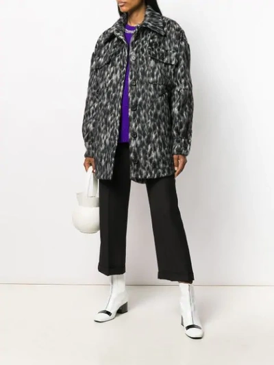 Shop Rochas Patterned Coat In 001 Black