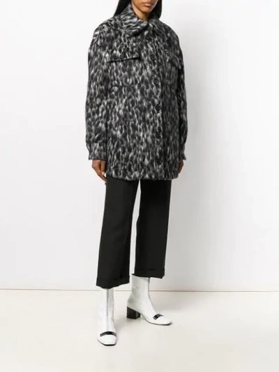 Shop Rochas Patterned Coat In 001 Black