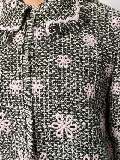 Shop Giambattista Valli Tweed Embroidered Jacket In Black