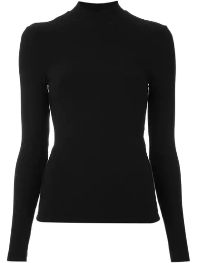 Shop A.brand Blusa ml Gola Alta Canelada - Preto - Black