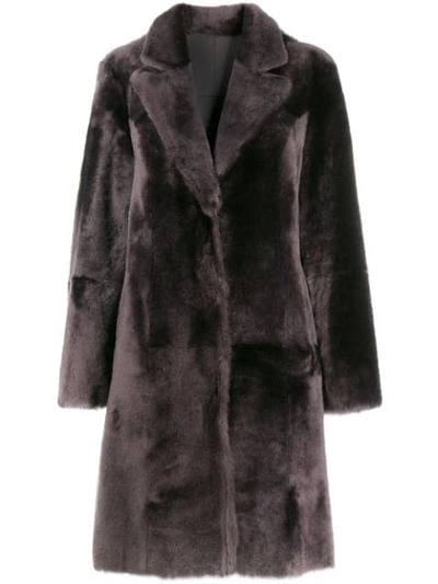 Shop Arma Reversible Sheepskin Coat In Grey