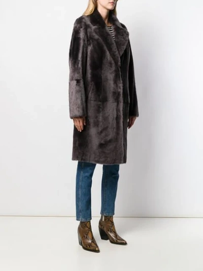 Shop Arma Reversible Sheepskin Coat In Grey